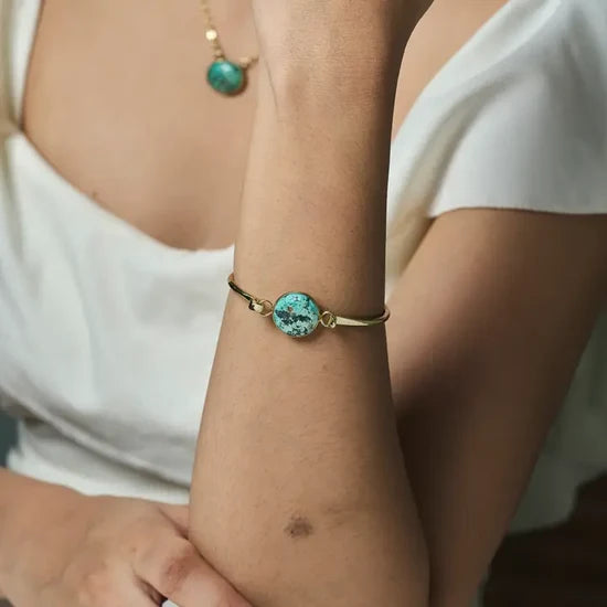 Gold-Plated Turquoise Bracelet