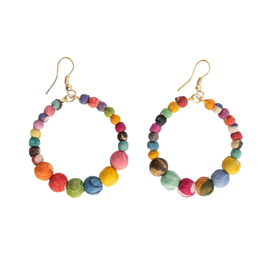 Kantha Veranda Hoop Earrings