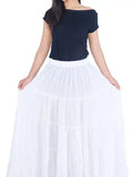 Solid Cotton Peasant Skirt