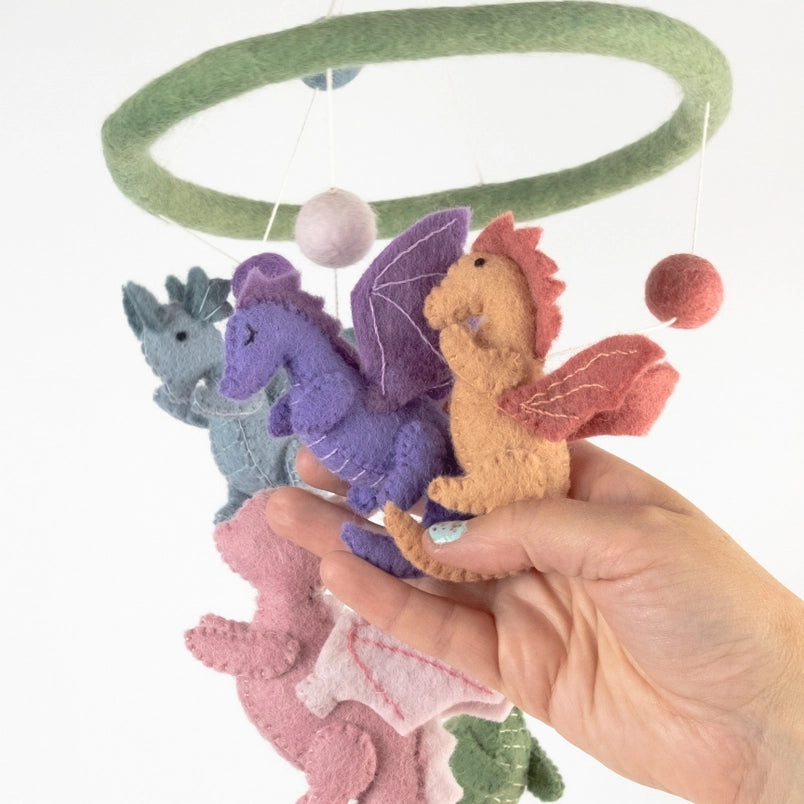 Little Dragons Felt Baby Mobile