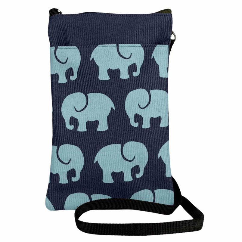 Elephant Print Phone Carrier Crossbody