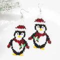 Holiday Penguin Beaded Earrings