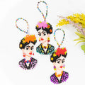 Beaded Frida Kahlo Cameo Ornament