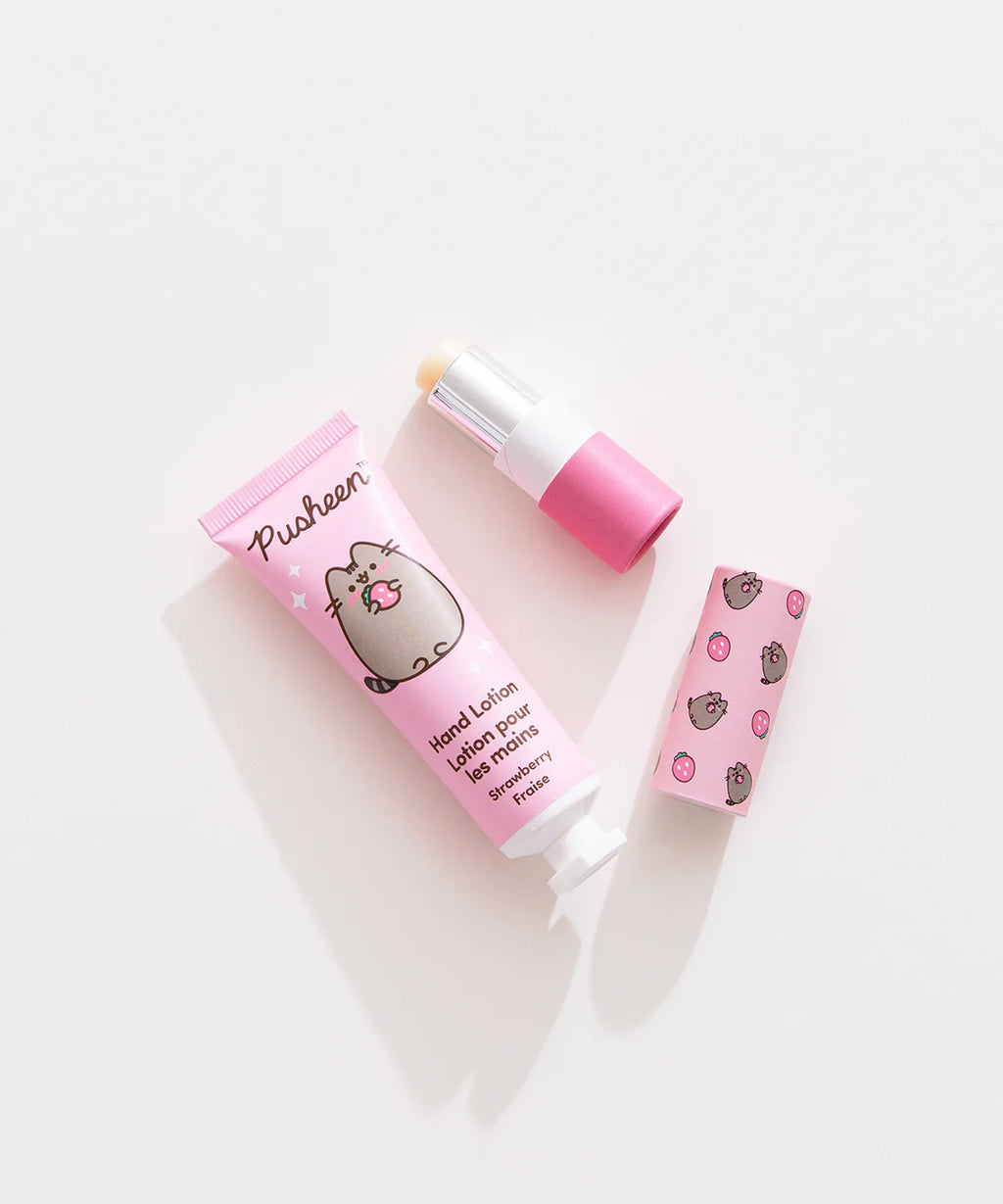 Pusheen Strawberry Lip Balm & Hand Lotion Set