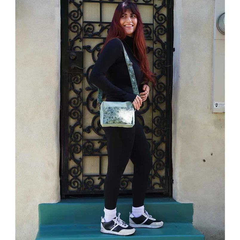 Sage Floral Crossbody Bag