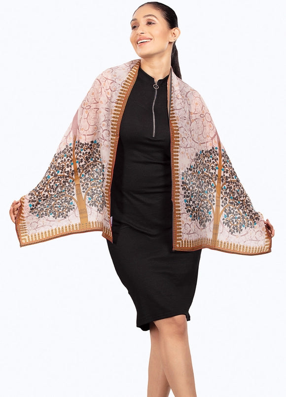 Upcycled Cotton Tree of Life Scarf