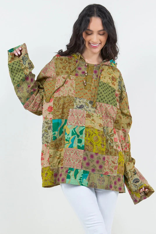 Cotton Patchwork Hoodie