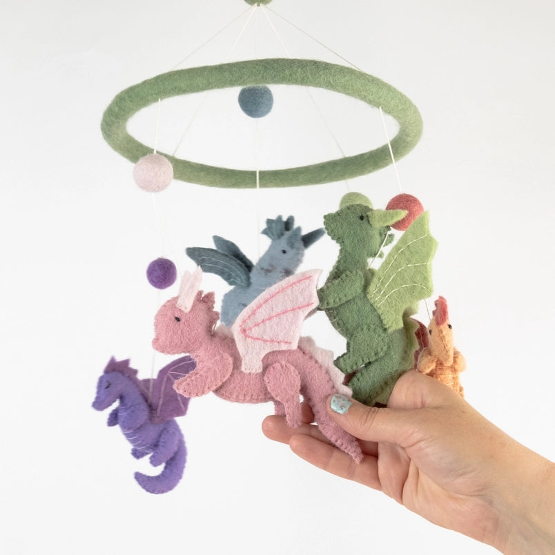 Little Dragons Felt Baby Mobile